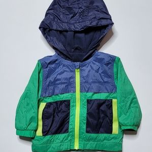 Gymboree Baby Boy's Lined Zip Up Hooded Jacket- Green/Blue 6-12M US